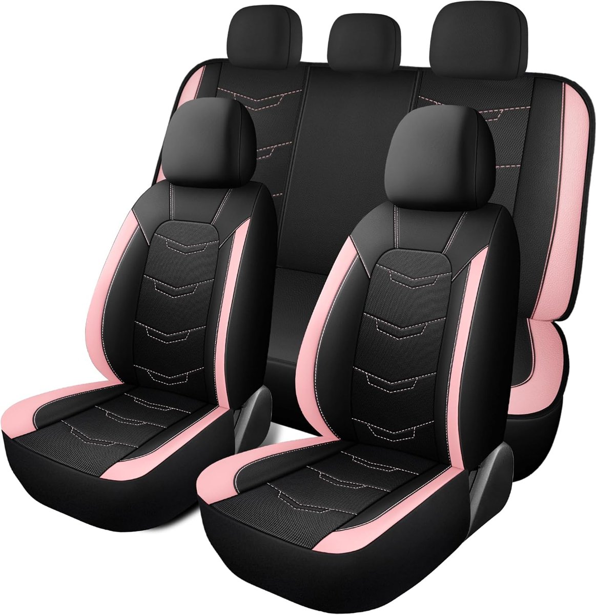 Universal Car Seat Covers Set - Pink/Black