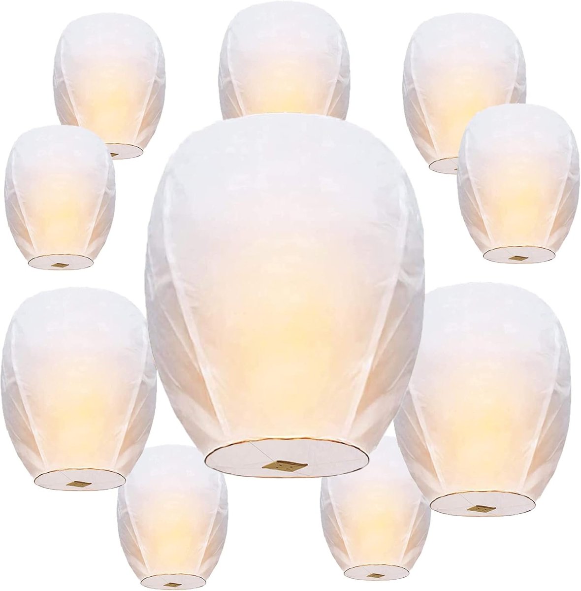 Sky Lanterns 10-Pack Chinese Memorial Lanterns to Release in Sky, Biodegradable for Festivals, Wishes, Memorials, Funerals, Birthdays & Parties – Ships from the USA