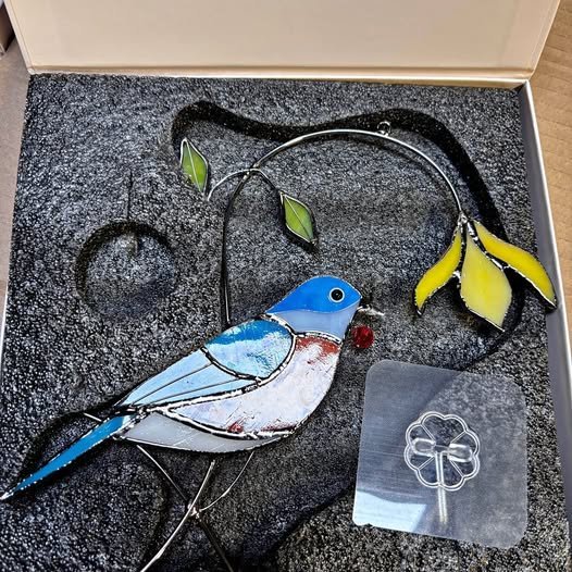 Glass Art Stories bluebird suncatcher