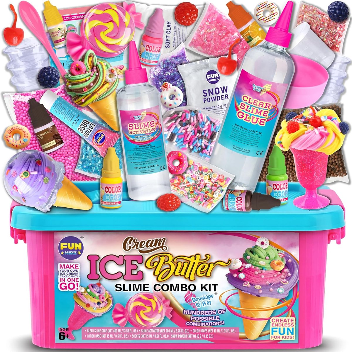 Yammy Glow Butter Slime Kit with Storage Container