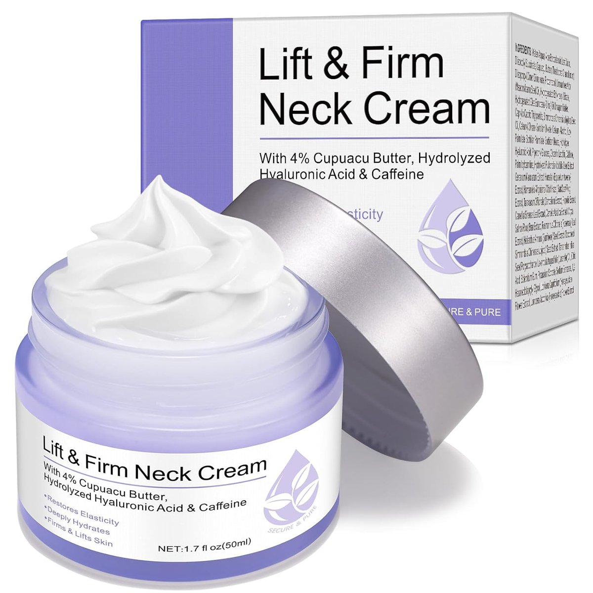 WHLH & WELL-BEING Neck Creams for Tightening and Firming, Anti-Aging Tighten and Lift Neck Cream for Wrinkles Sagging Skin, Neck Tightening Cream Suitable for Neck Face for Women Men